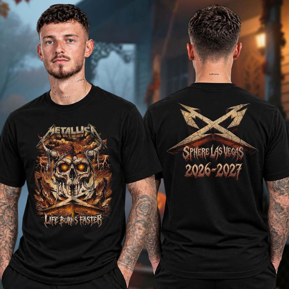 Metallica Merch Sphere Las Vegas Venue Viking Skull T-Shirt Gifts For Music Lover - Foxy23shop