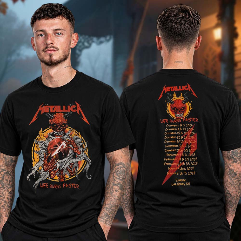 Metallica Merch Las Vegas 2026 Sphere Demon Dateback T-Shirt Presents For Metallica Lover - Foxy23shop