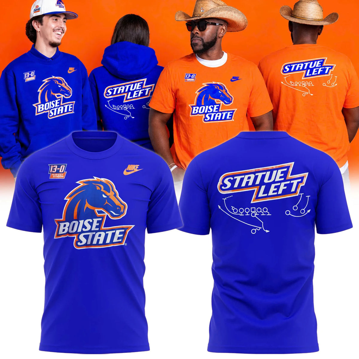 Boise State Broncos Merch Statue Left 20th Anniversary Fiesta Bowl Shirt Gift Idea For Fan - Foxy23shop