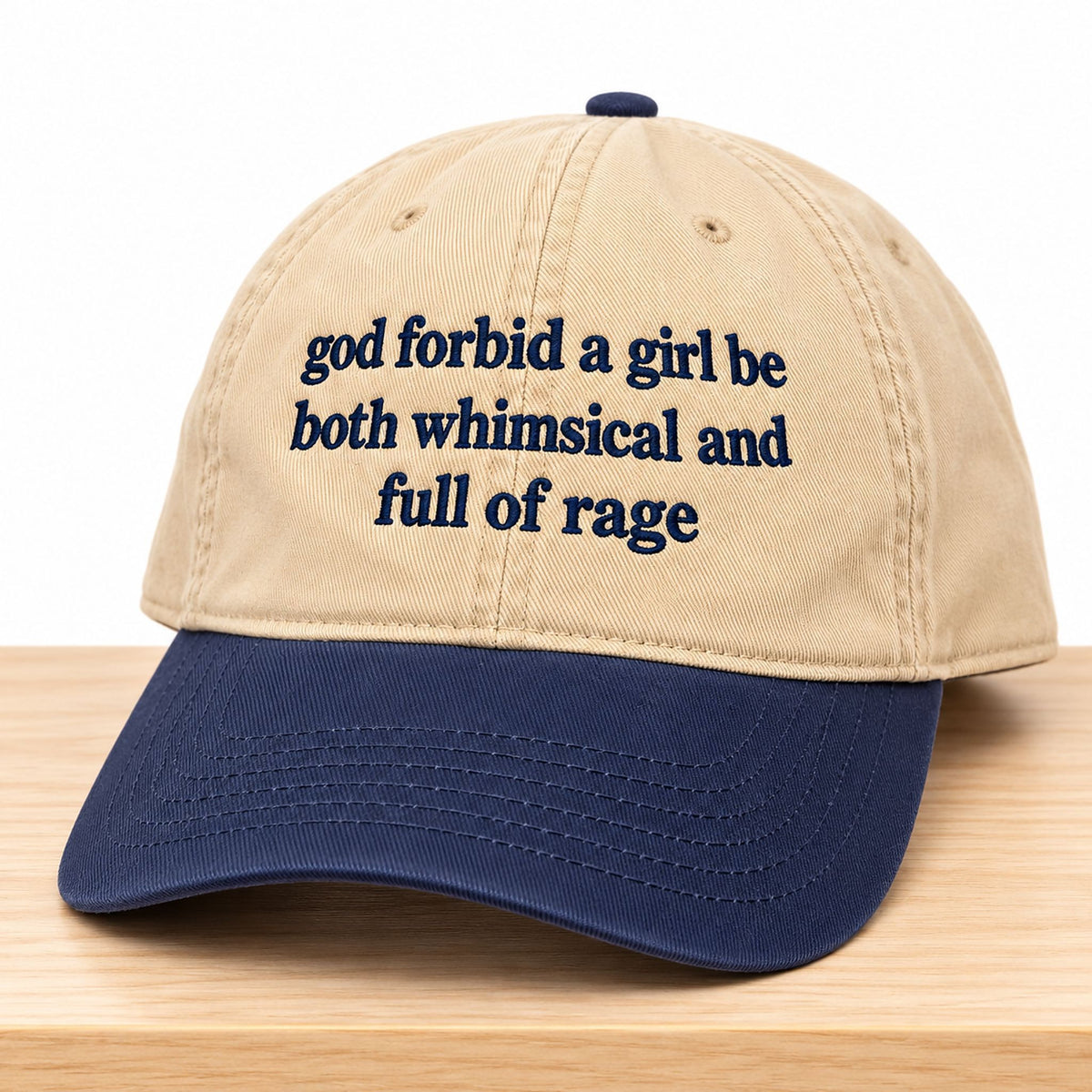 God Forbid A Girl Be Both Whimsical And Full Of Rage Hat Funny Meme Baseball Cap - Foxy23shop