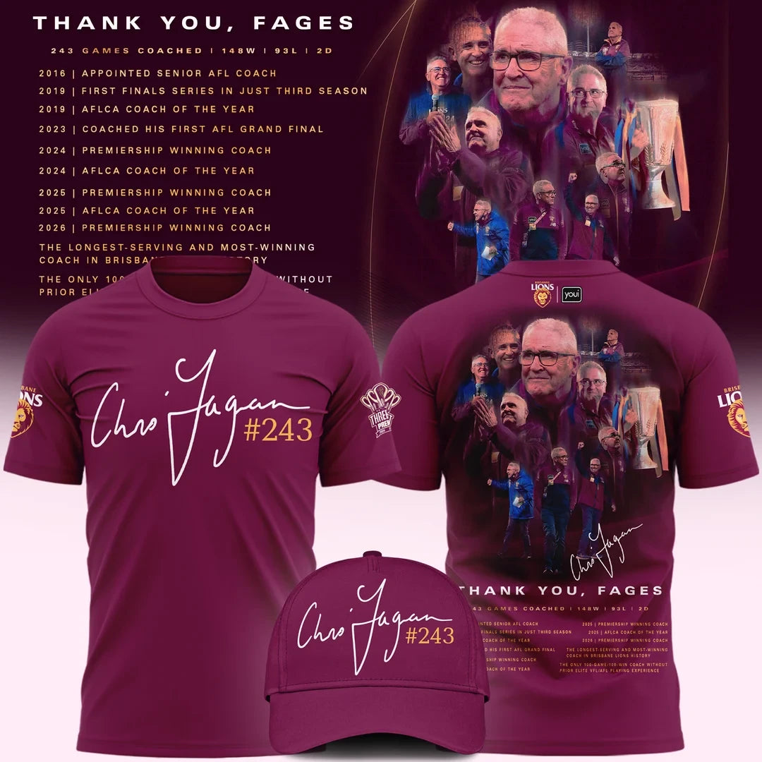 Brisbane Lions Merch Thank You Fages Signed Tribute Shirt Unique Gifts For Fans - Foxy23shop