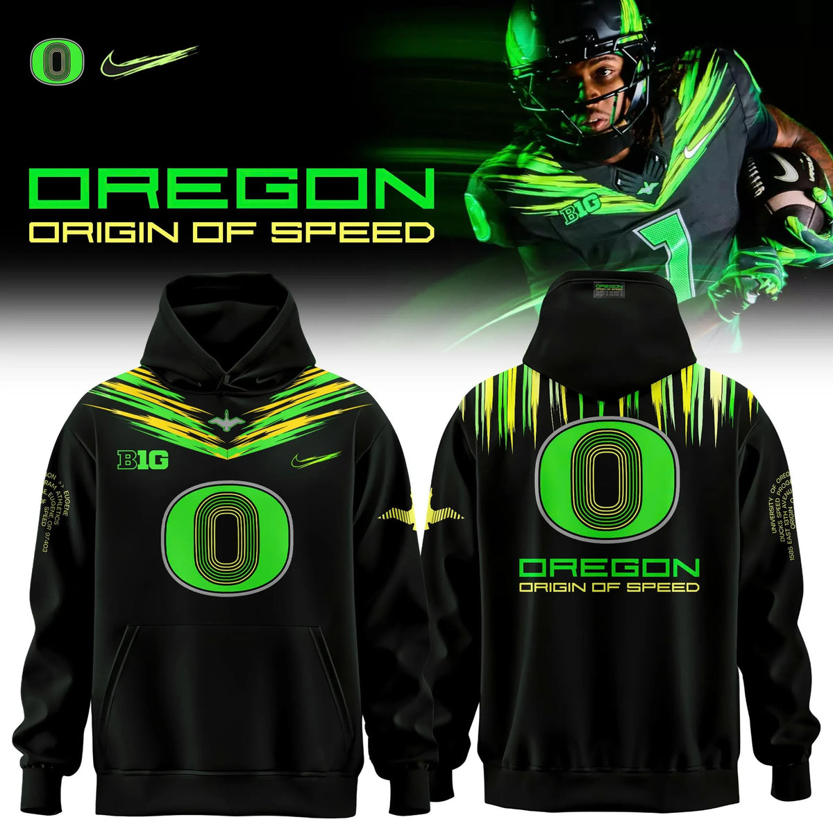 Oregon Ducks Merch Origin Of Speed Commemorative Fan Hoodie Best Presents For Duck Fans - Foxy23shop