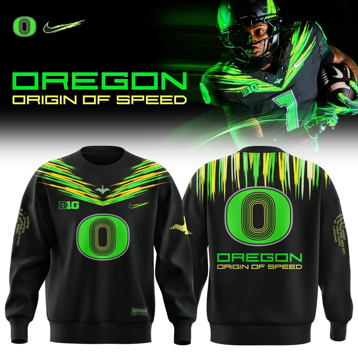 Oregon Ducks Merch Origin Of Speed Commemorative Fan Sweatshirt Gift Ideas For Fans - Foxy23shop