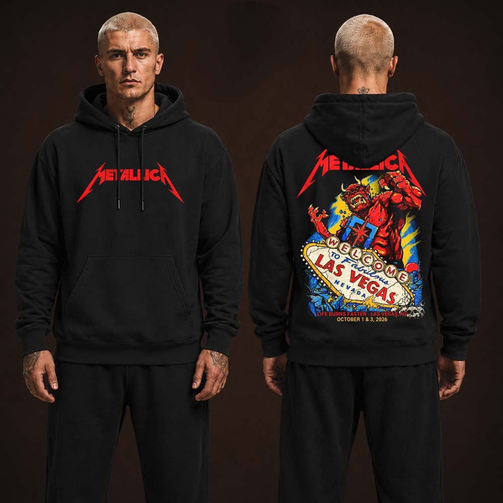 Metallica Life Burns Faster Las Vegas NV 2026 Hoodie Metallica Apparel Best Fan Gifts - Foxy23shop