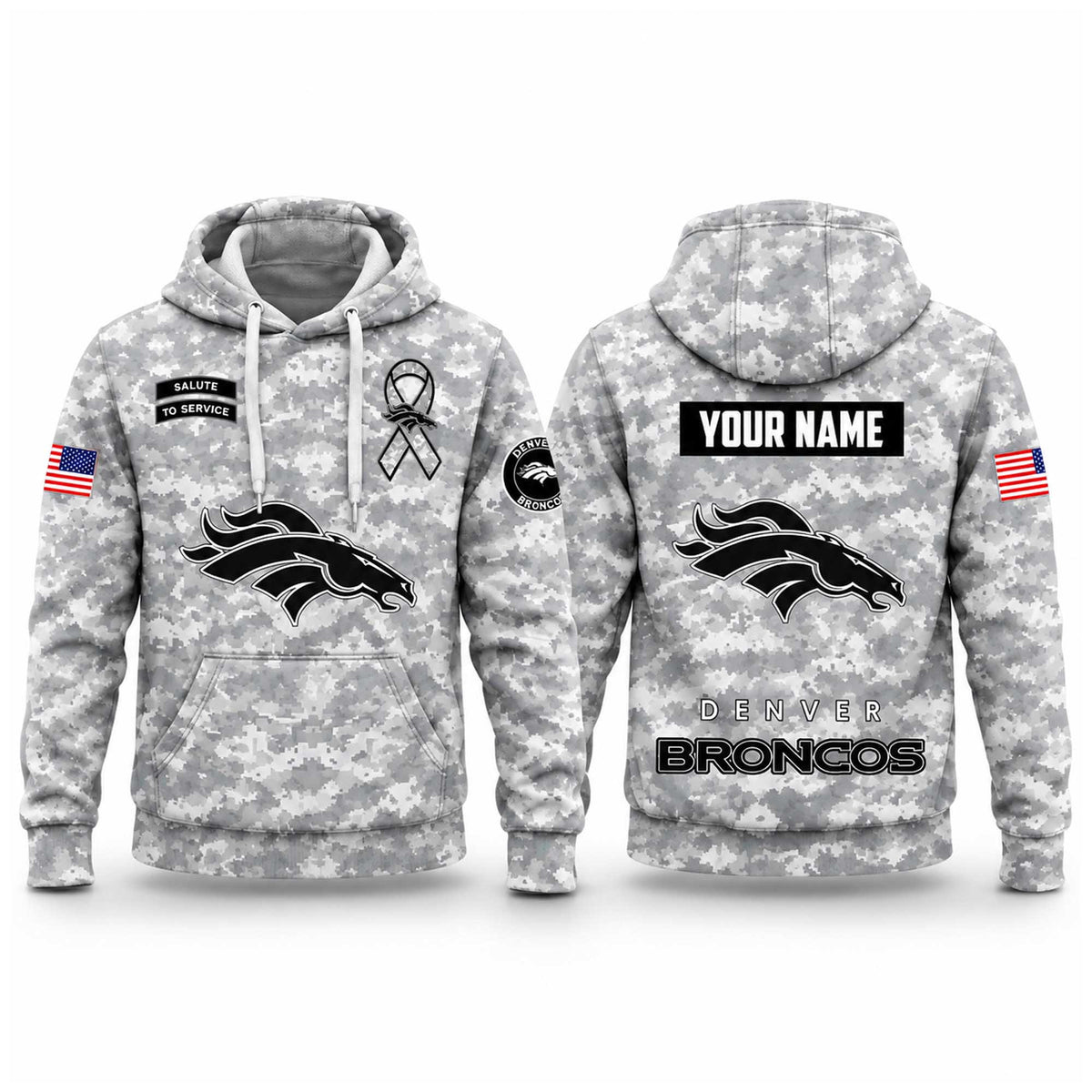Custom Denver Broncos 2026 NFL X Salute To Service Hoodie Football Fan Gear - Foxy23shop