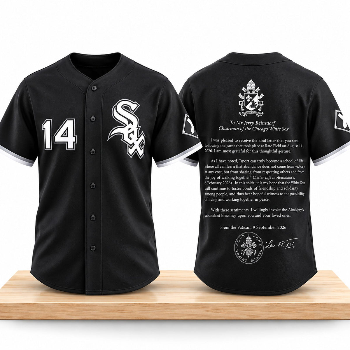 Chicago White Sox Pope Leo XIV Sends Blessings Playoff 2026 Jersey Chicago White Sox Merch Fan Gear - Foxy23shop