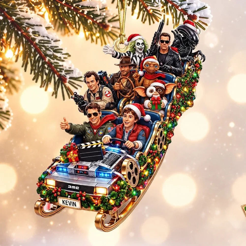 80s Movie Icons Christmas Sleigh Ride Christmas Ornament Xmas Tree Decor Christmas Gifts Ideas - Foxy23shop