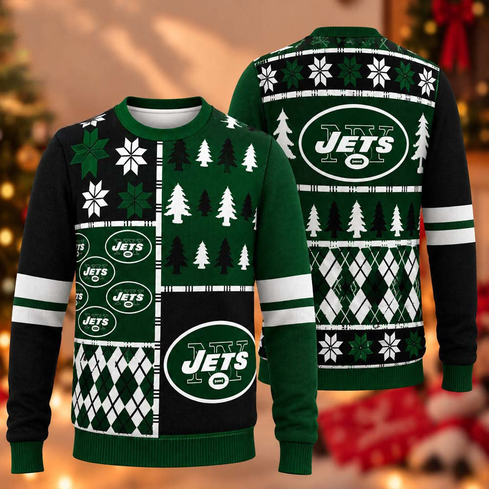 New York Jets NFL 2026 Ugly Christmas Sweater Xmas Clothing Jets Fan Gifts - Foxy23shop