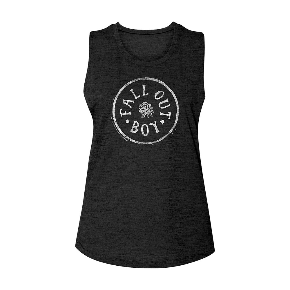 Fall Out Boy Merch Circle Rose Black Tank Top Presents Idea For Rock Music Lovers - Foxy23shop