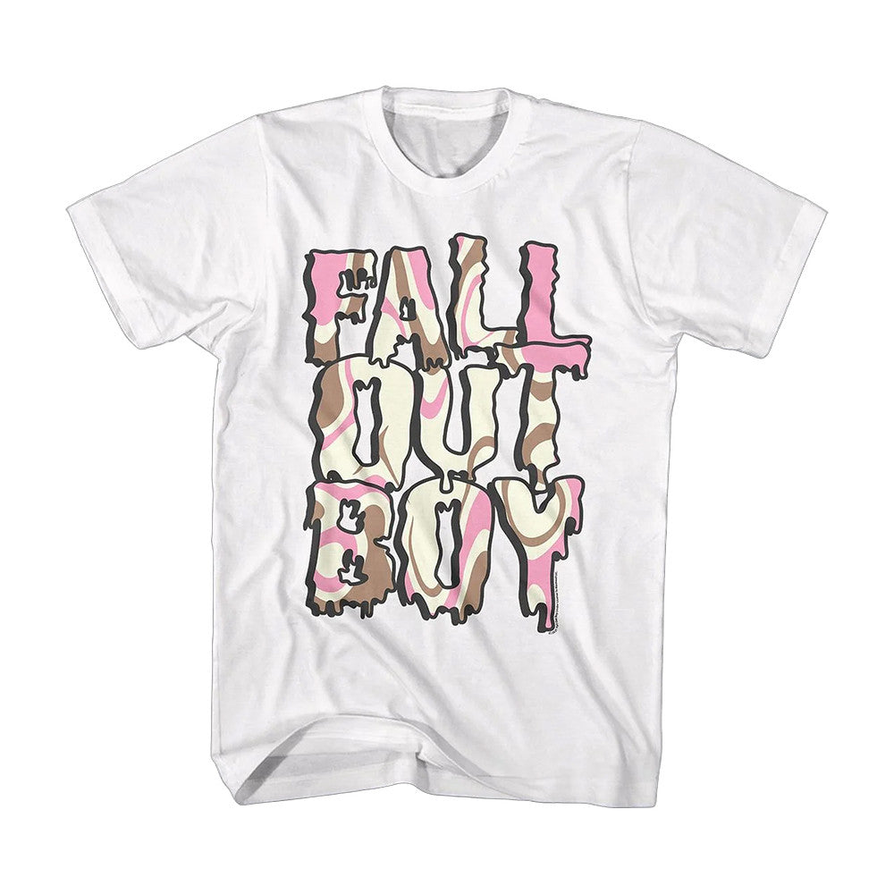 Fall Out Boy Merch Neapolitan Logo White T-Shirt Unique Gifts For Fall Out Boy Lover - Foxy23shop