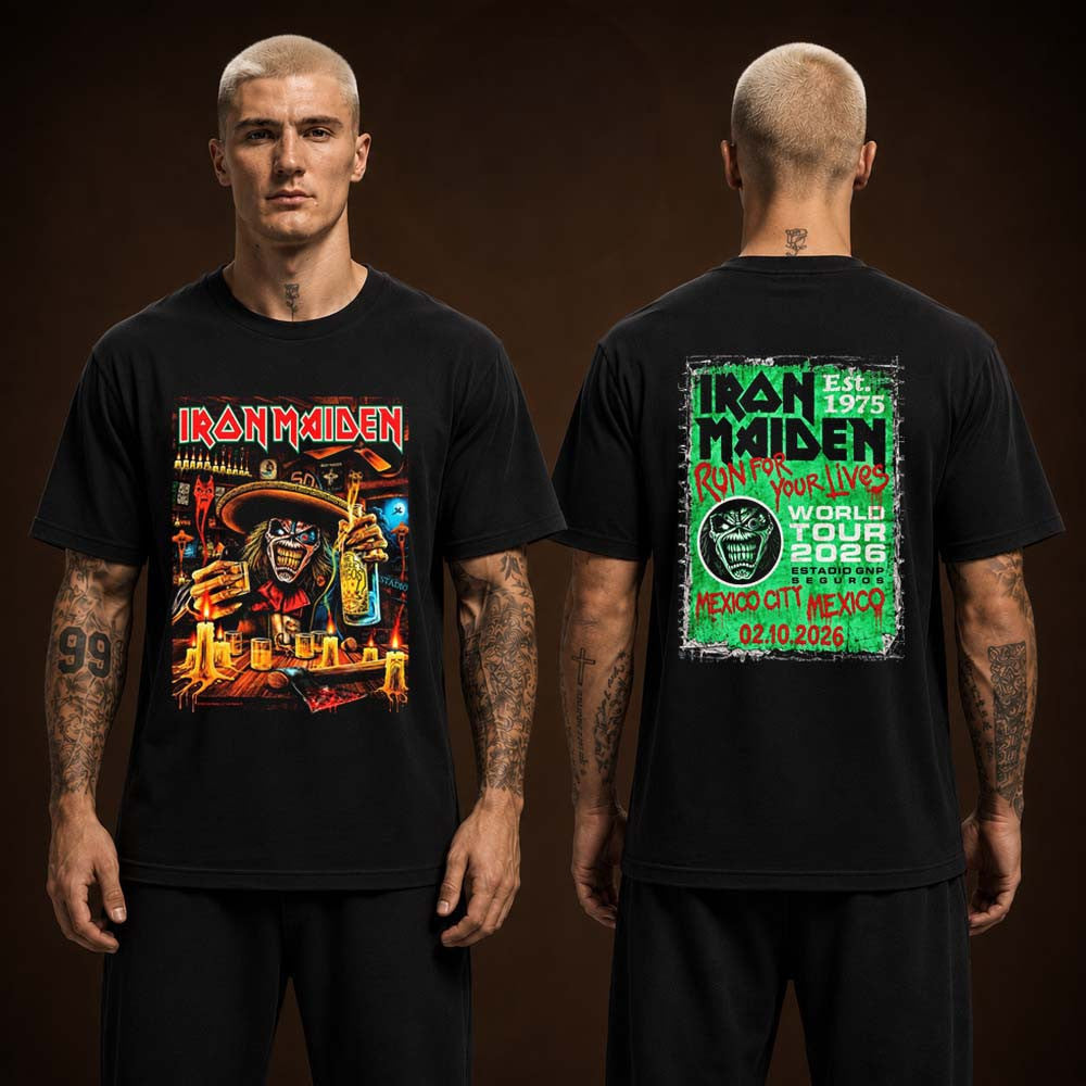 Iron Maiden Mexico Run For Your Lives World Tour 2026 T-Shirt Iron Maiden Merch Fan Gift - Foxy23shop