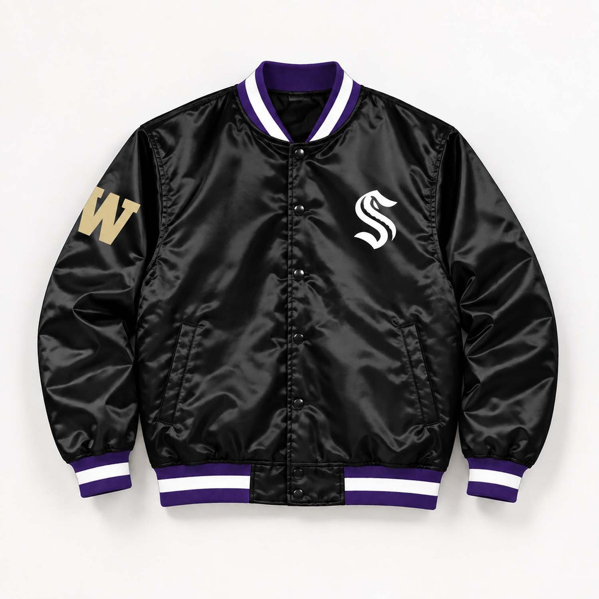 UW X Seattle Kraken 2026 27 Bomber Jacket Seattle Kraken Apparel Presents For Hockey Lovers - Foxy23shop