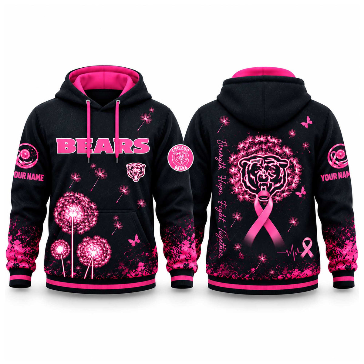 Bears Chicago Merch 2026 NFL Breast Cancer Awareness Hoodie Bears Chicago Apparel - Foxy23shop