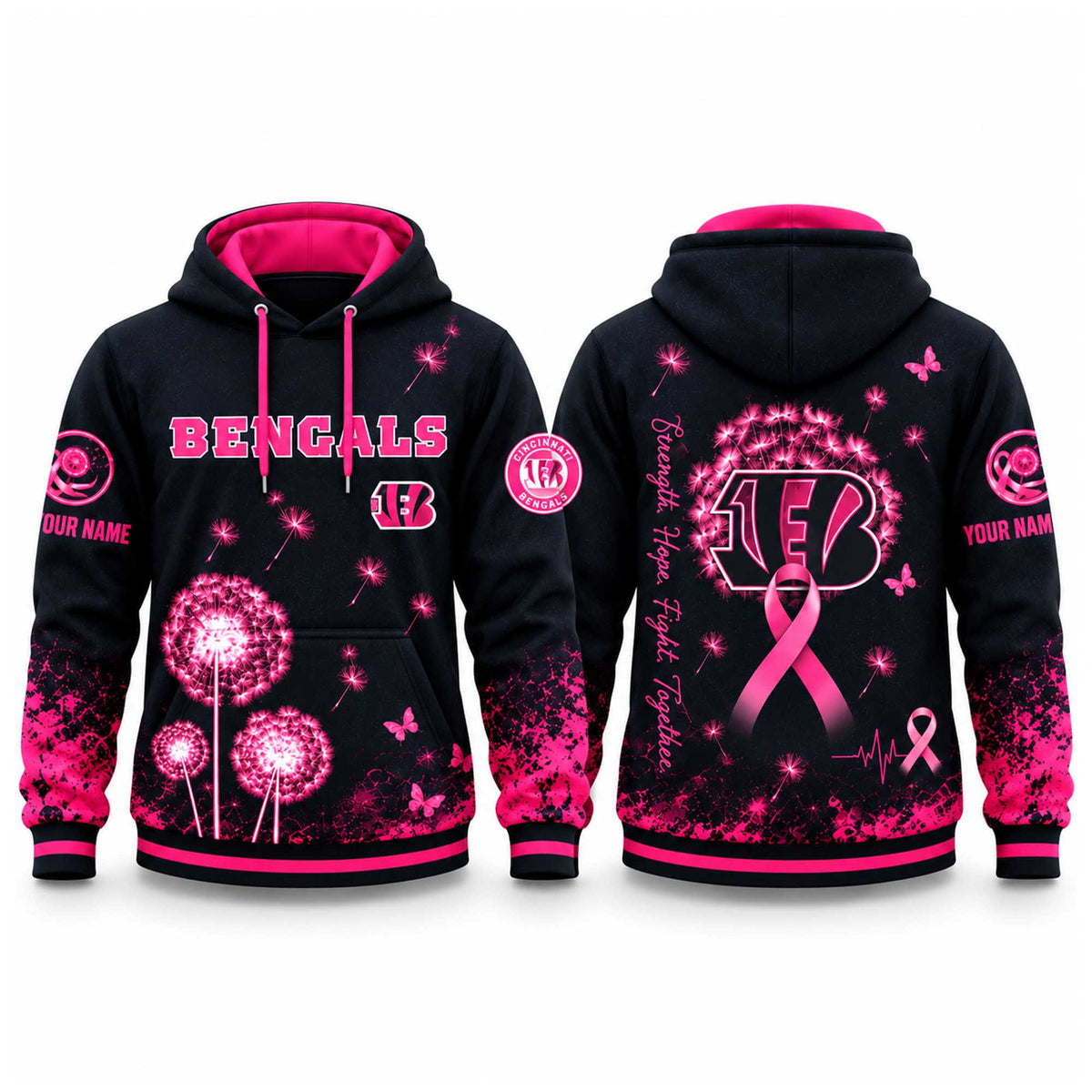 Personalized Cincinnati Bengals Breast Cancer Awareness 2026 NFL Hoodie Gifts For Fans - Foxy23shop