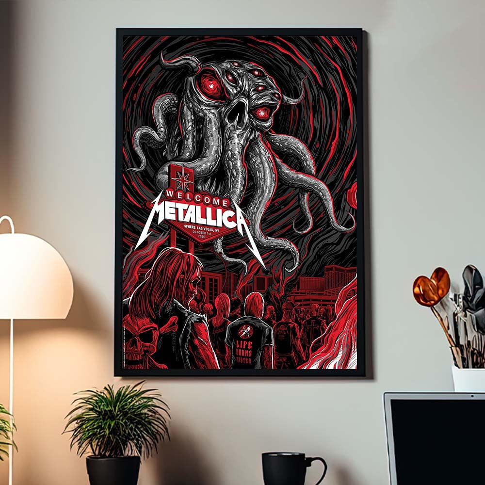 Metallica Las Vegas NV Life Burns Faster Tour 2026 Event Poster Metallica Concert Poster Gifts For Fans - Foxy23shop