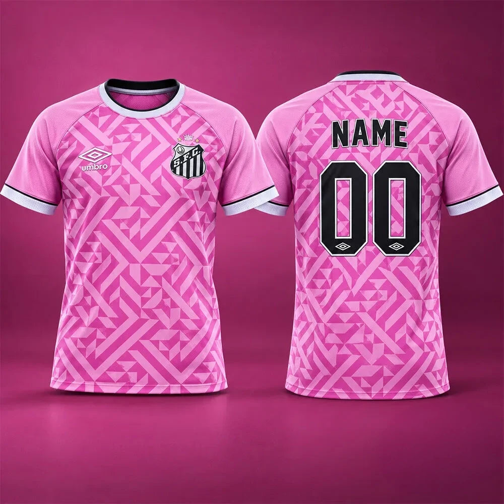 Personalized Santos FC 2026 Pink October Kit Jersey Santos FC Merch Fan Gear - Foxy23shop