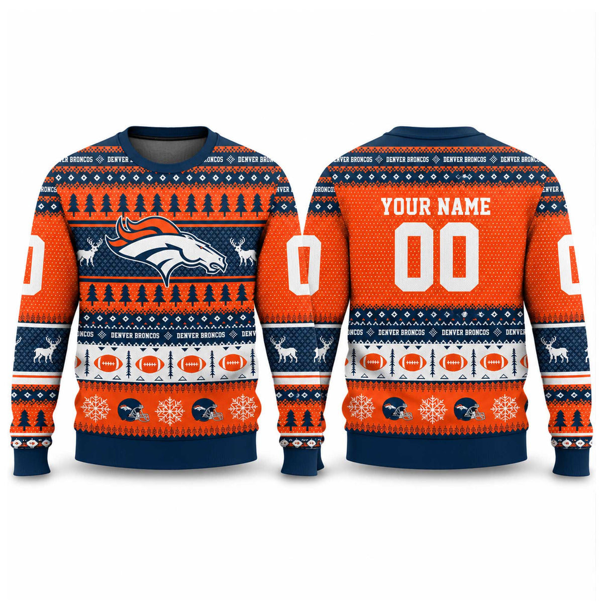 Custom Denver Broncos 2026 NFL Football Ugly Christmas Sweater Xmas Gifts For Brother - Foxy23shop