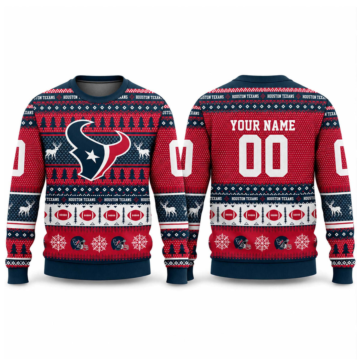 Custom Houston Texans 2026 NFL Ugly Christmas Sweater Xmas Gifts For Texans Fans - Foxy23shop