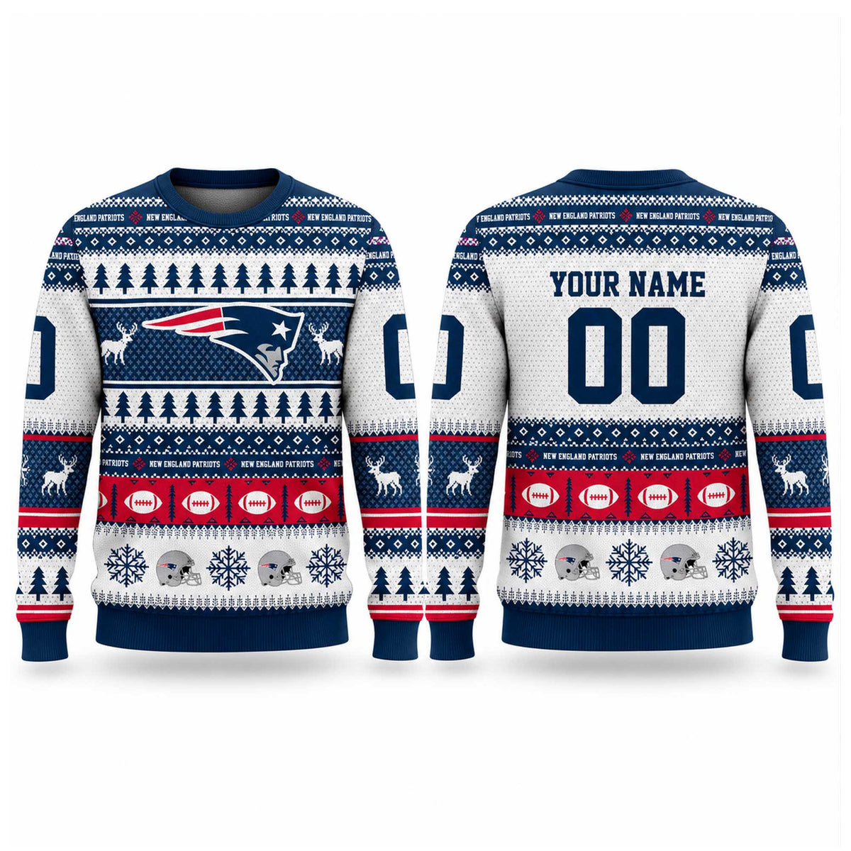 Custom New England Patriots 2026 NFL Ugly Christmas Sweater Xmas Gifts For Pat Nation - Foxy23shop