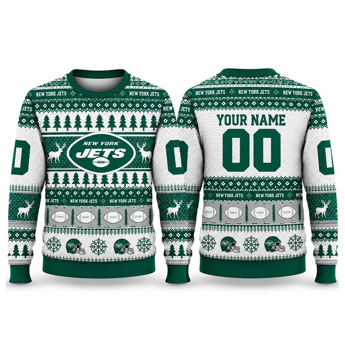Personalized New York Jets 2026 Ugly Christmas Sweater Xmas Clothing Gifts For Jets Fans - Foxy23shop