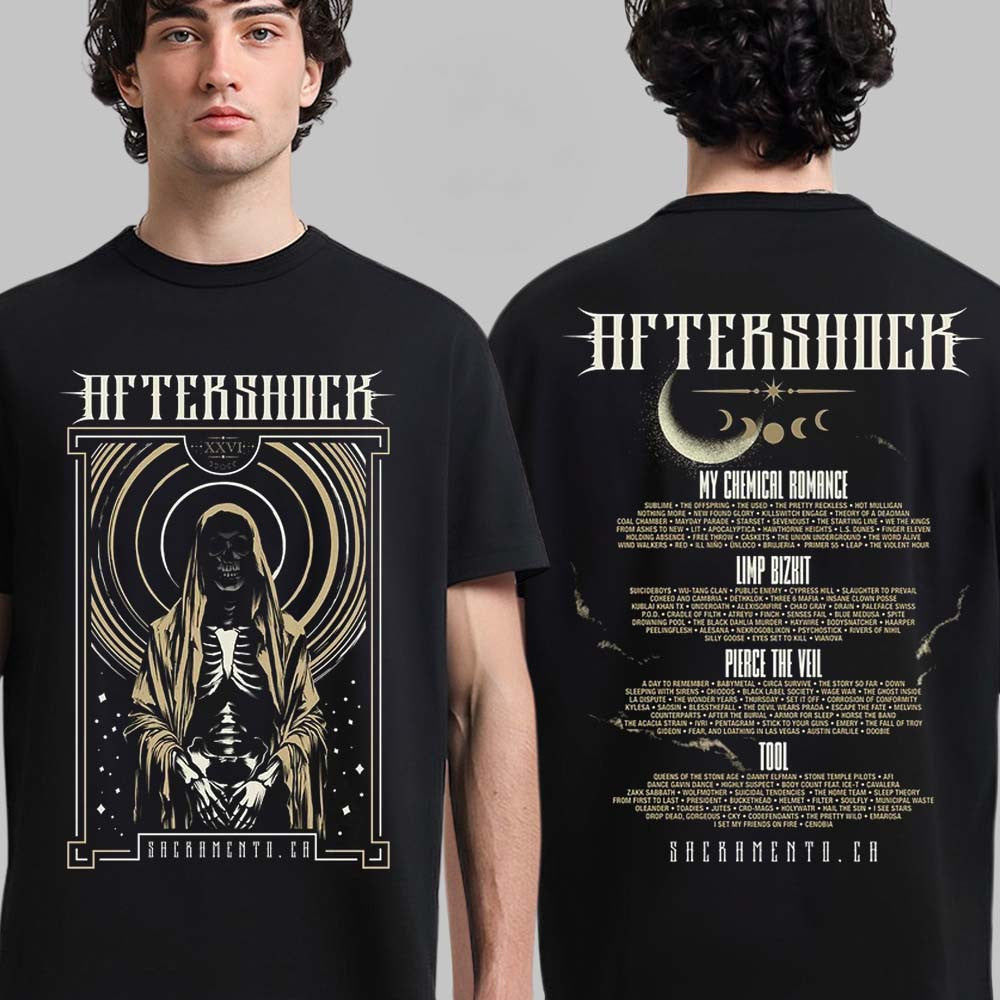 Aftershock Festival 2026 Merch Sacramento Night Wish Black T-Shirt Aftershock Festival Concert Outfits - Foxy23shop
