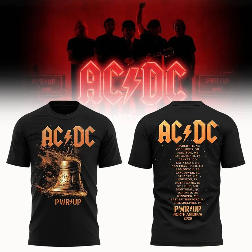 AC DC Merch PWR Up Tour 2026 T-Shirt AC DC Concert Outfits Rock Lover Gifts - Foxy23shop