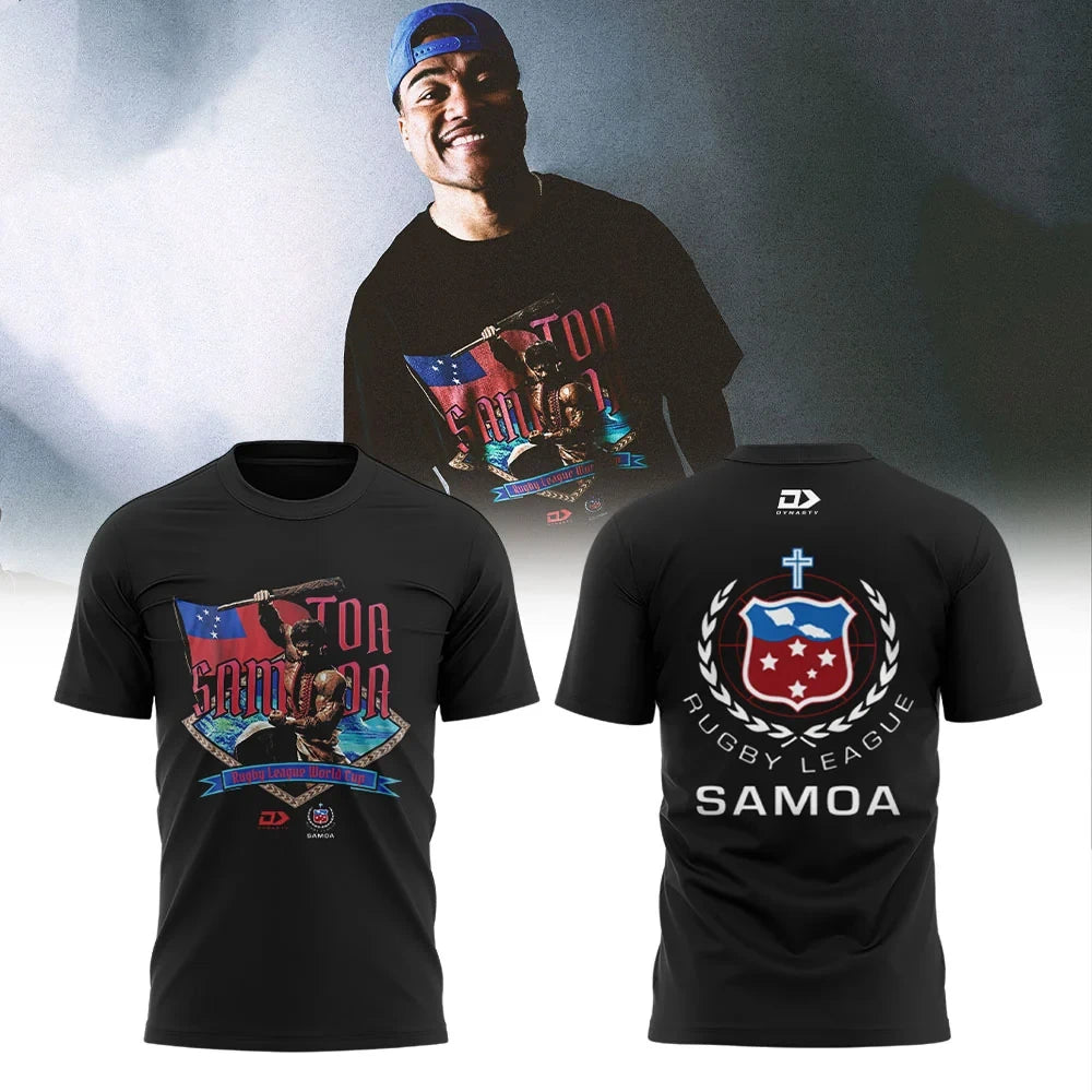 Toa Samoa Rugby League 685 Around The World Black T-Shirt Toa Samoa Clothes Fan Gear - Foxy23shop
