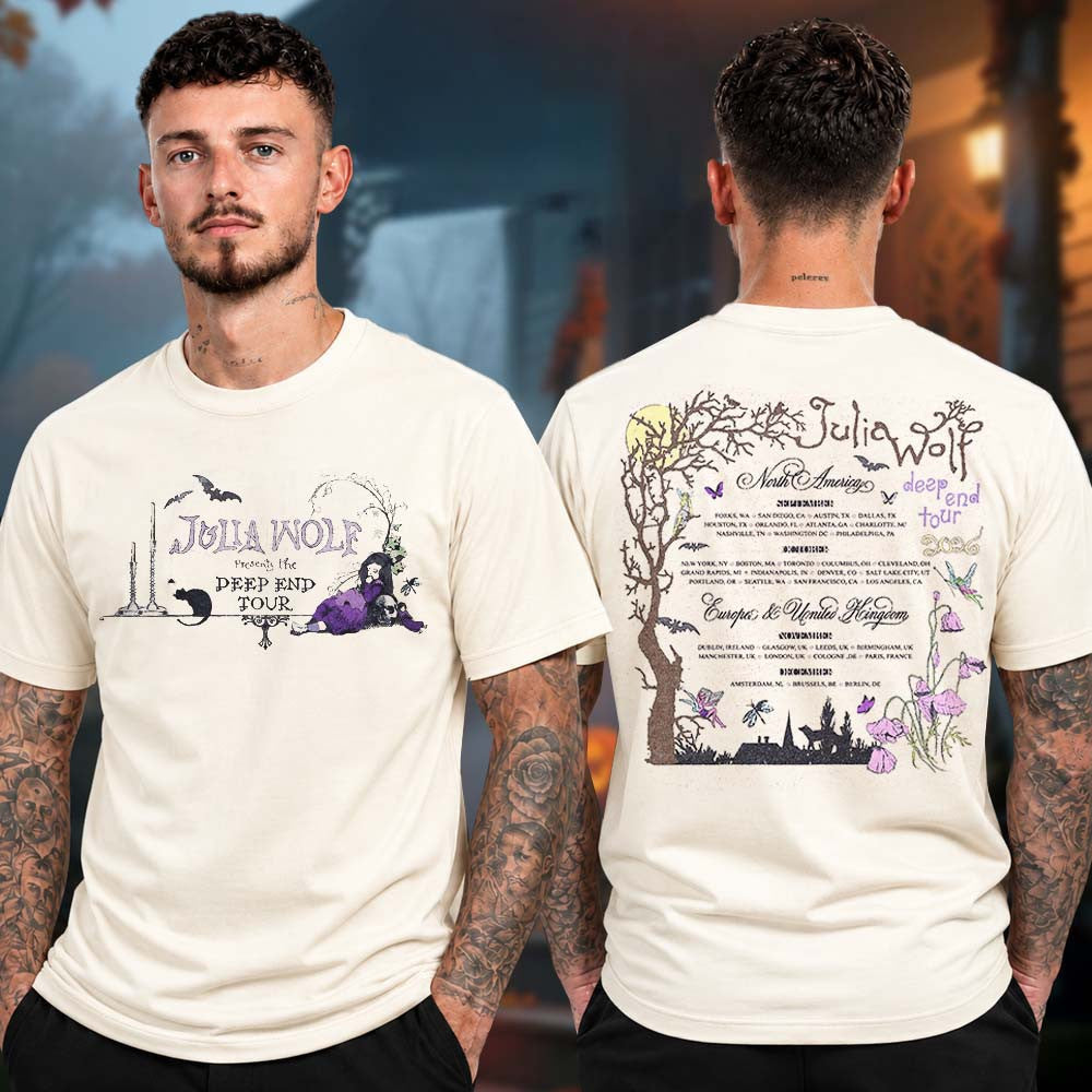 Julia Wolf Merch Deep End World Tour 2026 Dateback T-Shirt Presents For Julia Wolf Fans - Foxy23shop