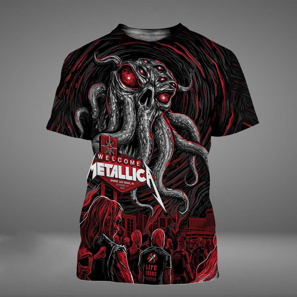 Metallica Las Vegas NV Life Burns Faster T-Shirt Metallica Clothing Rock Fan Gifts - Foxy23shop