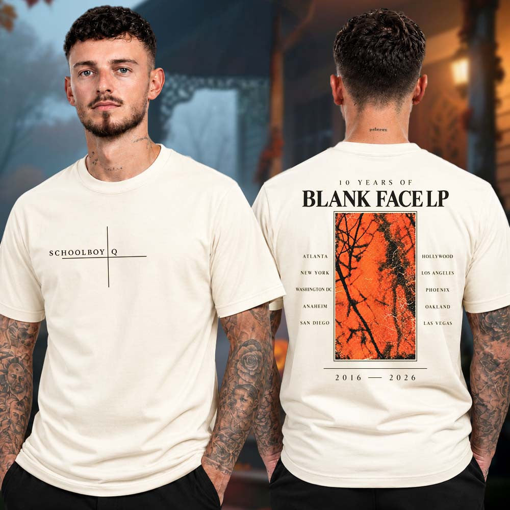 ScHoolboy Q 10 Years Of Blank Face LP Tour 2026 T-Shirt ScHoolboy Q Merch Gifts For Fans - Foxy23shop