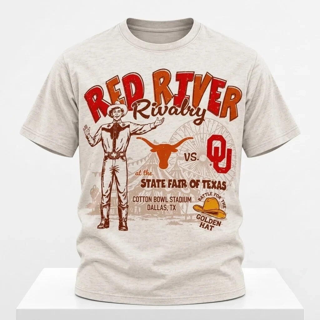 Texas Longhorns Vs Oklahoma Sooners Red River Rivalry T-Shirt 2026 NCAA Game Day Outfits Fan Gear - Foxy23shop
