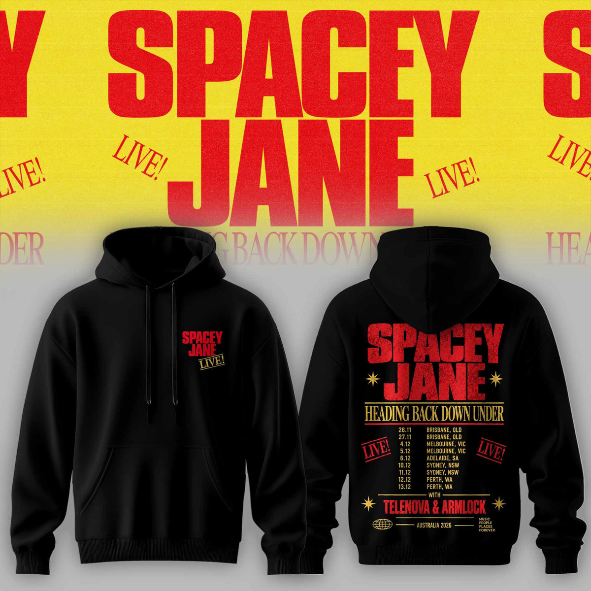 Spacey Jane Merch Heading Back Down Under Australian Tour Hoodie Best Gifts For Rock Fans Idea - Foxy23shop