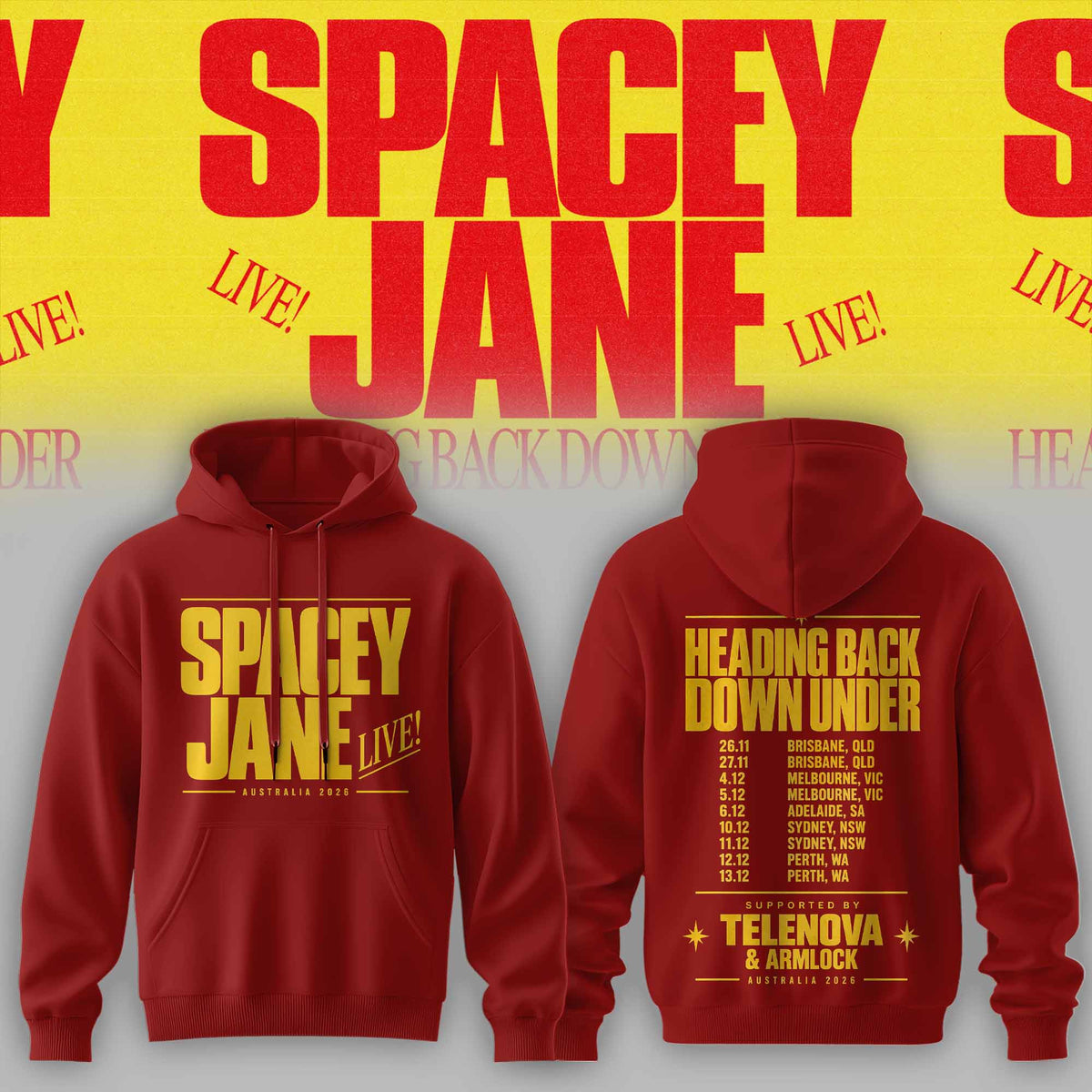 Spacey Jane Merch Heading Back Down Under Australian Tour Hoodie Present For Rock Fan - Foxy23shop