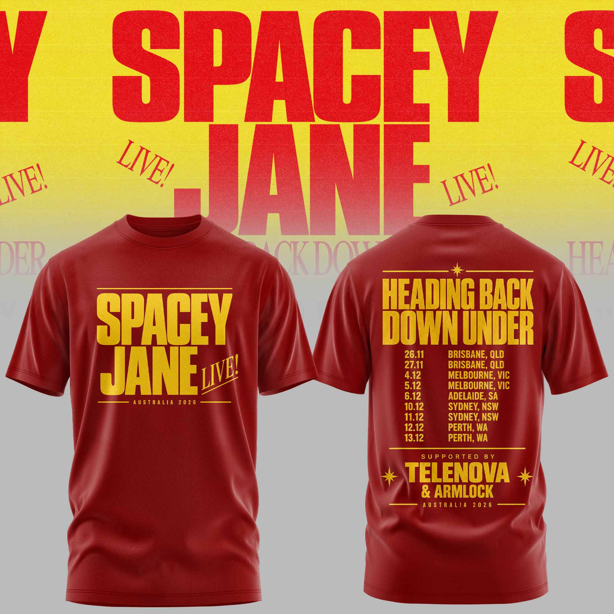 Spacey Jane Merch Heading Back Down Under Australian Tour T-Shirt Gifts For Fans - Foxy23shop