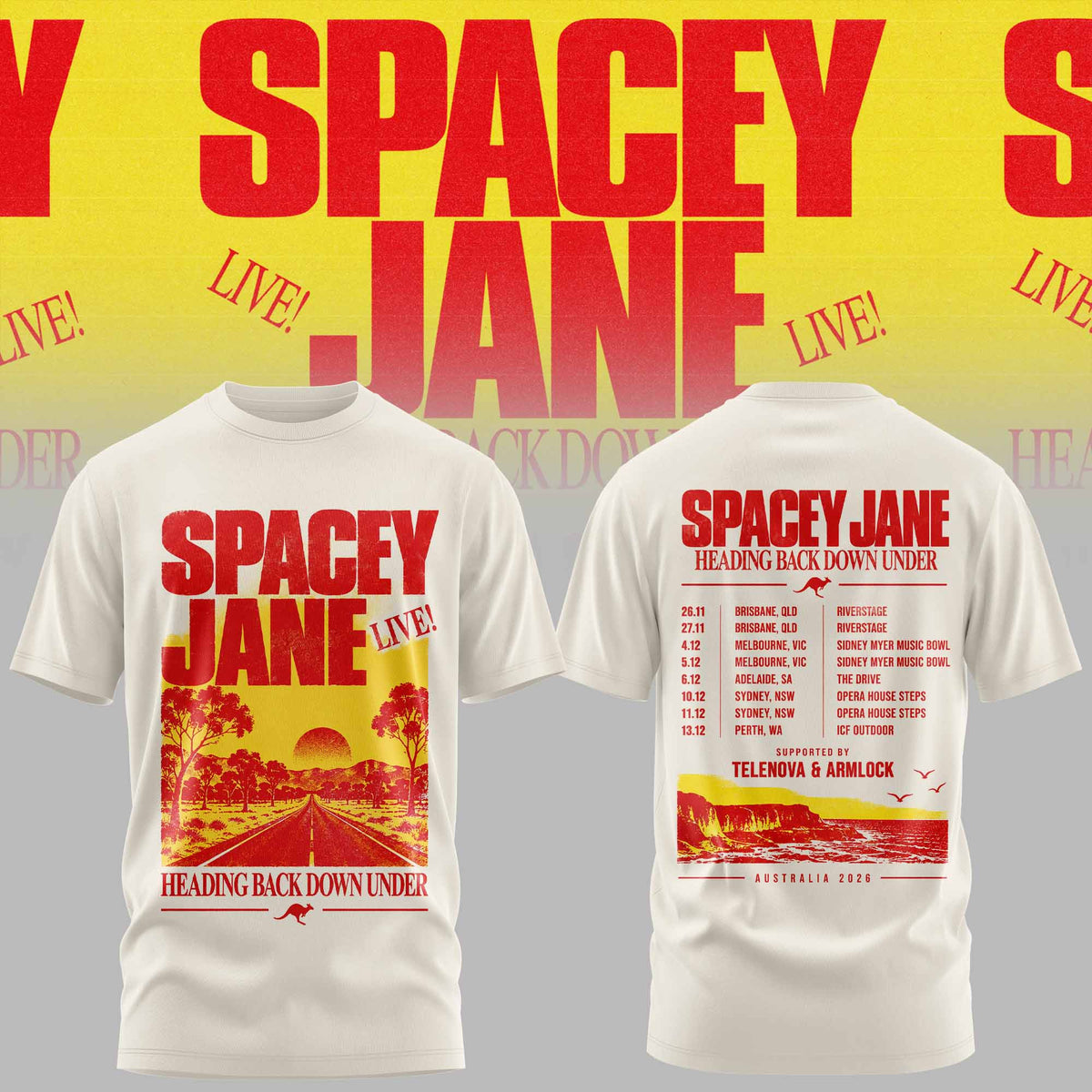 Spacey Jane Merch Heading Back Down Under Australian Tour T-Shirt Presents For Spacey Jane Fans - Foxy23shop