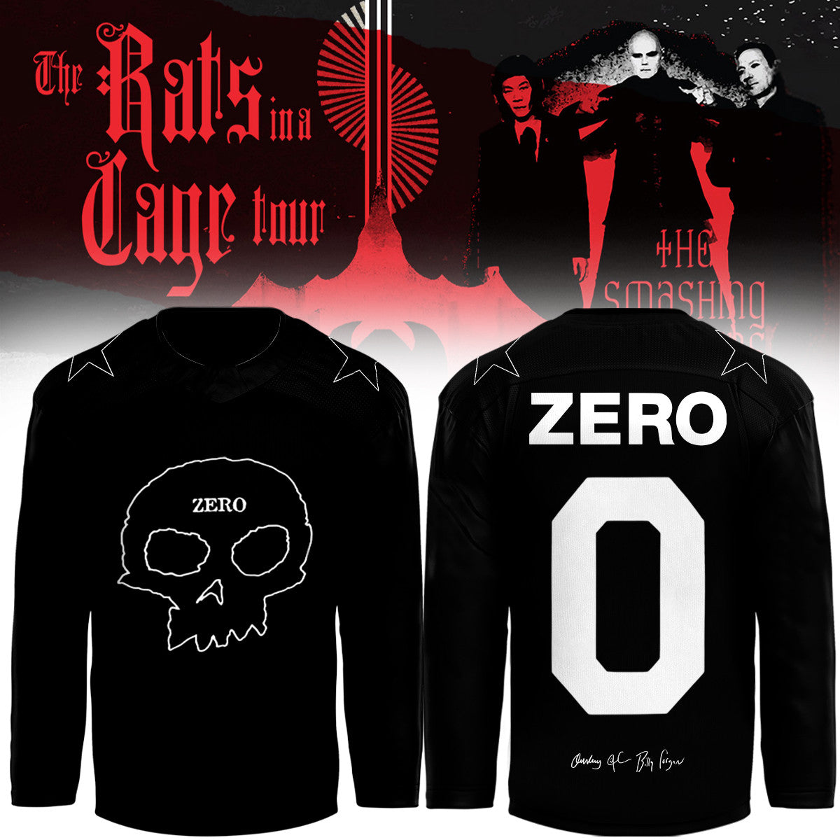 Personalized The Smashing Pumpkins Merch The Rats In A Cage Tour Hockey Jersey Rock Lovers Present - Foxy23shop