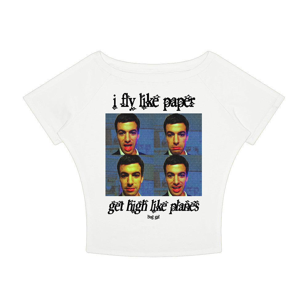 Bug Girl Merch Fly Like Paper White Baby Tee Unique Gifts For BFF - Foxy23shop