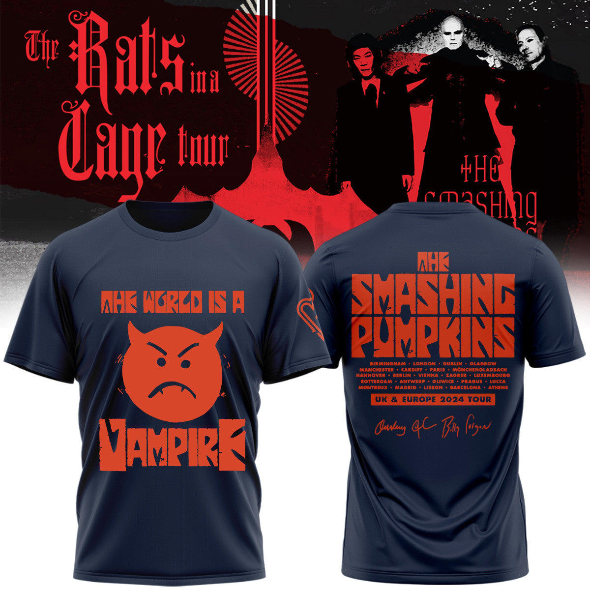 The Smashing Pumpkins Merch The Rats In A Cage Tour T-Shirt Rock Enthusiasts Gifts - Foxy23shop