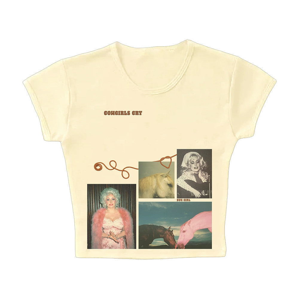 Bug Girl Merch Cowgirls Cry Dolly Parton Baby Tee Best Presents For Dolly Parton Lovers - Foxy23shop