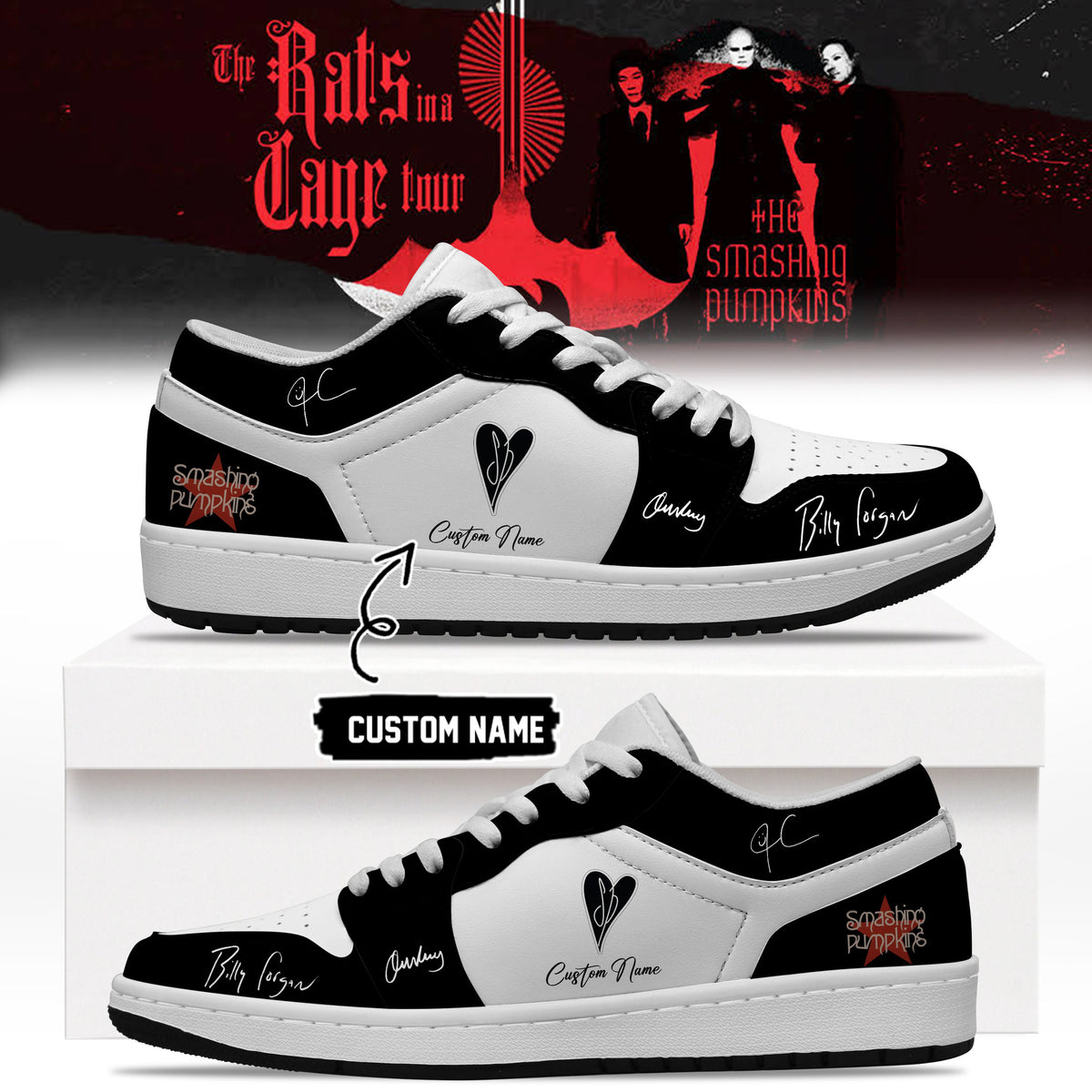 Personalized The Smashing Pumpkins The Rats In A Cage Tour Sneakers The Smashing Pumpkins Merch - Foxy23shop
