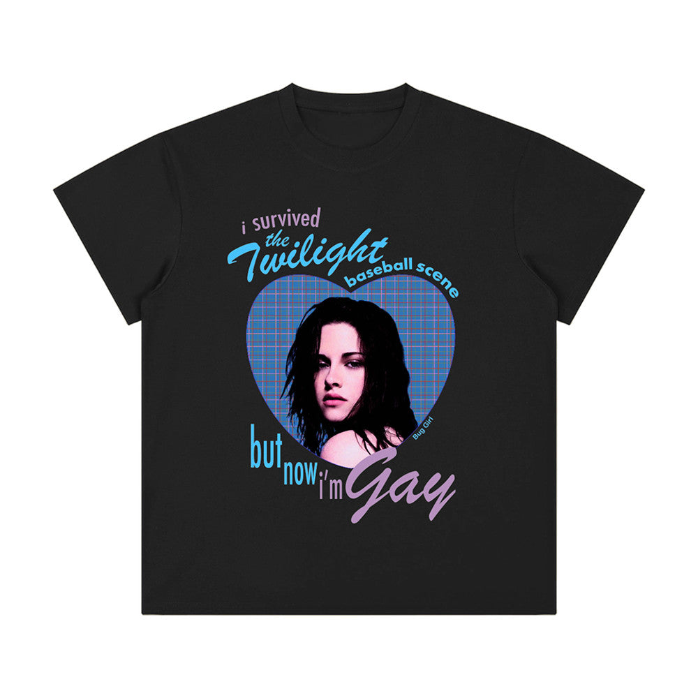 Bug Girl Merch Twilight Baseball Scene Black T-Shirt Funny Kristen Stewart Graphic Tee - Foxy23shop