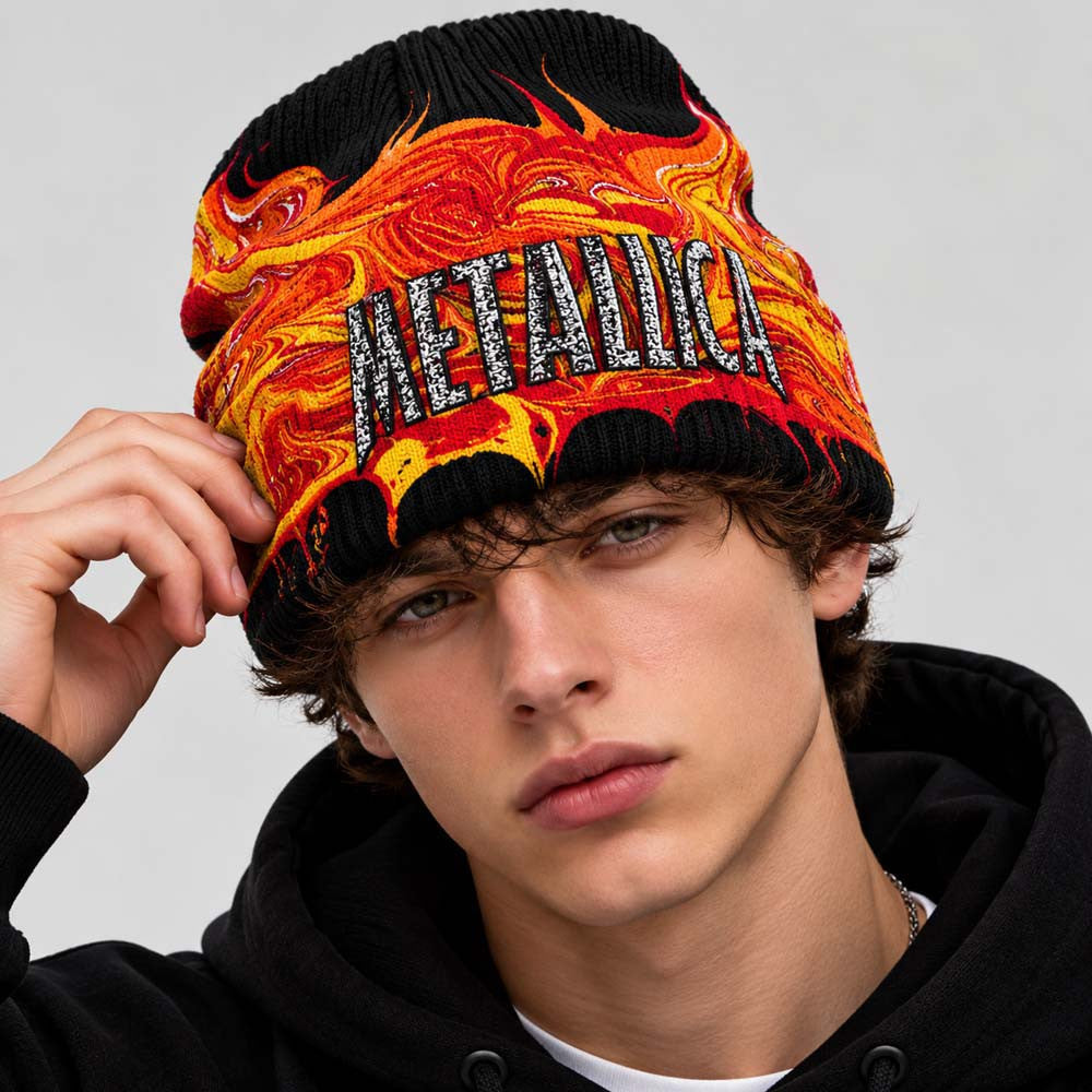 Metallica Load Flame Beanie Hat Metallica Accessories Best Presents For Boyfriend - Foxy23shop