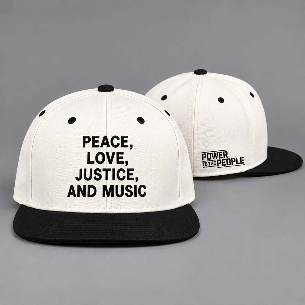 Power to the People Festival 2026 Commemorative Snapback Hat Peace Love Justice And Music Cap - Foxy23shop