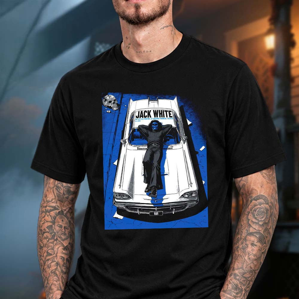 Jack White Phoenix AZ Event Poster Black Shirt Jack White Apparel Music Lover Presents - Foxy23shop