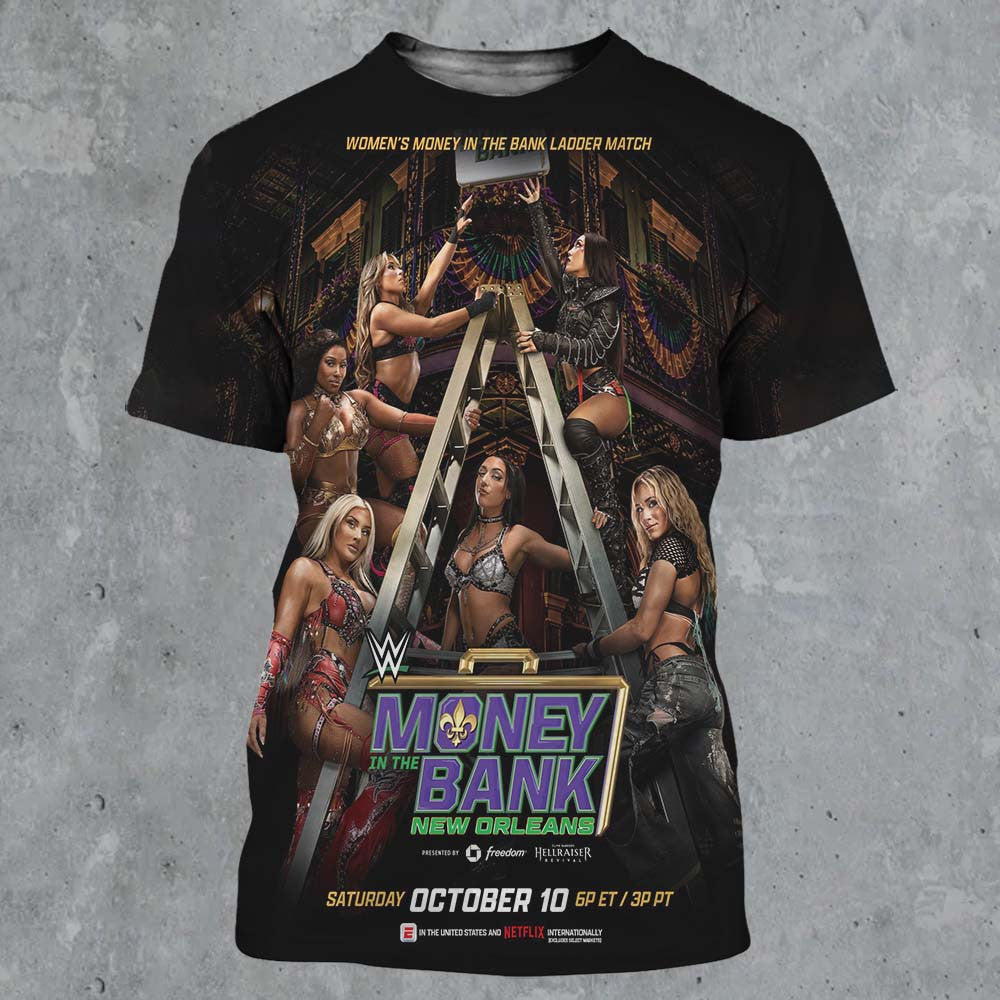 WWE Money In The Bank New Orleans 2026 Women's Ladder Match Poster Shirt Gifts For WWE Fans - Foxy23shop