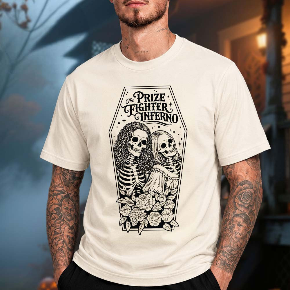 The Prize Fighter Inferno Merch Neverender Festival 2026 Skeleton Lovers Floral Coffin Shirt Fan Gifts - Foxy23shop