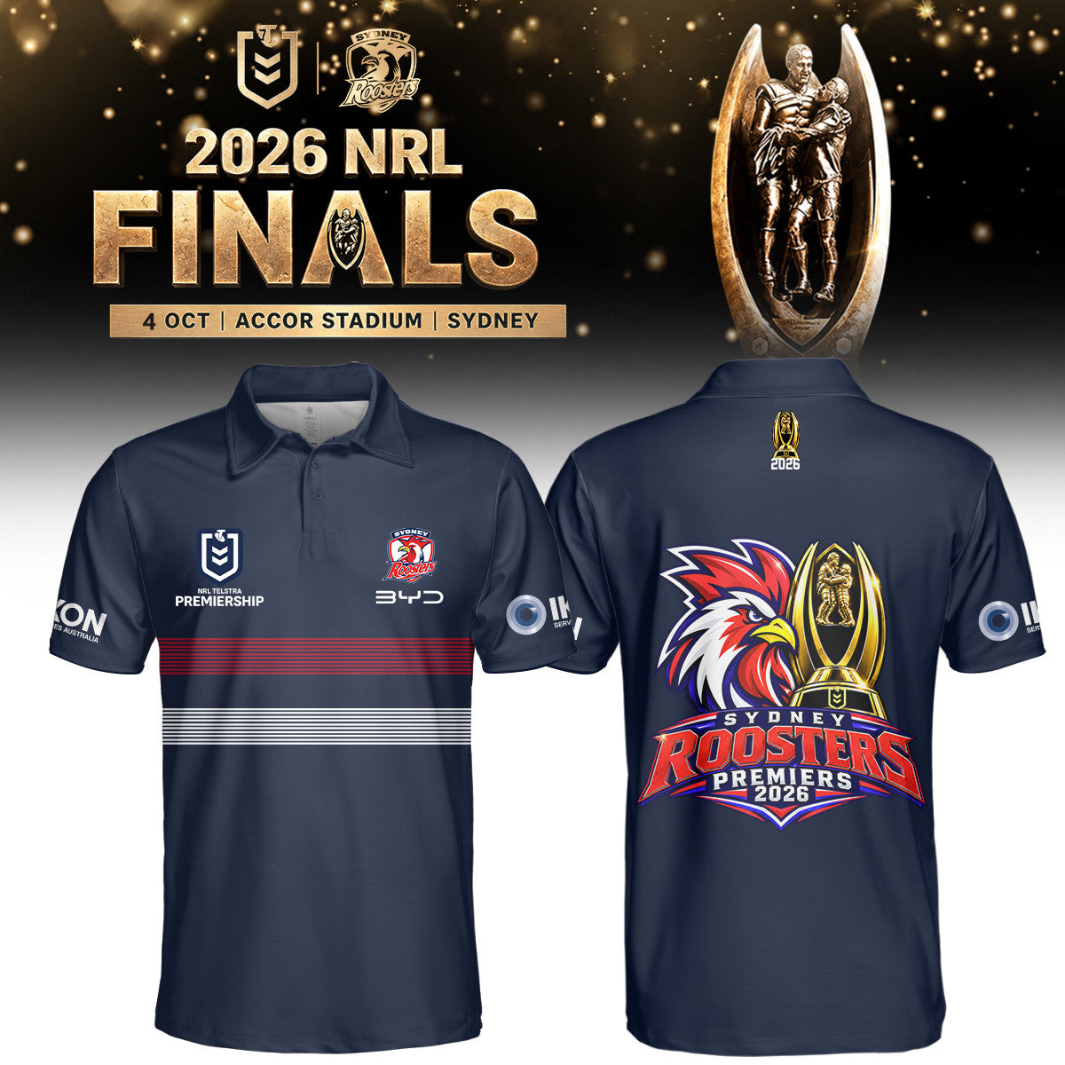 Sydney Roosters NRL 2026 Premiers Polo Shirt Sydney Roosters Clothes Great Gifts For Boyfriend - Foxy23shop