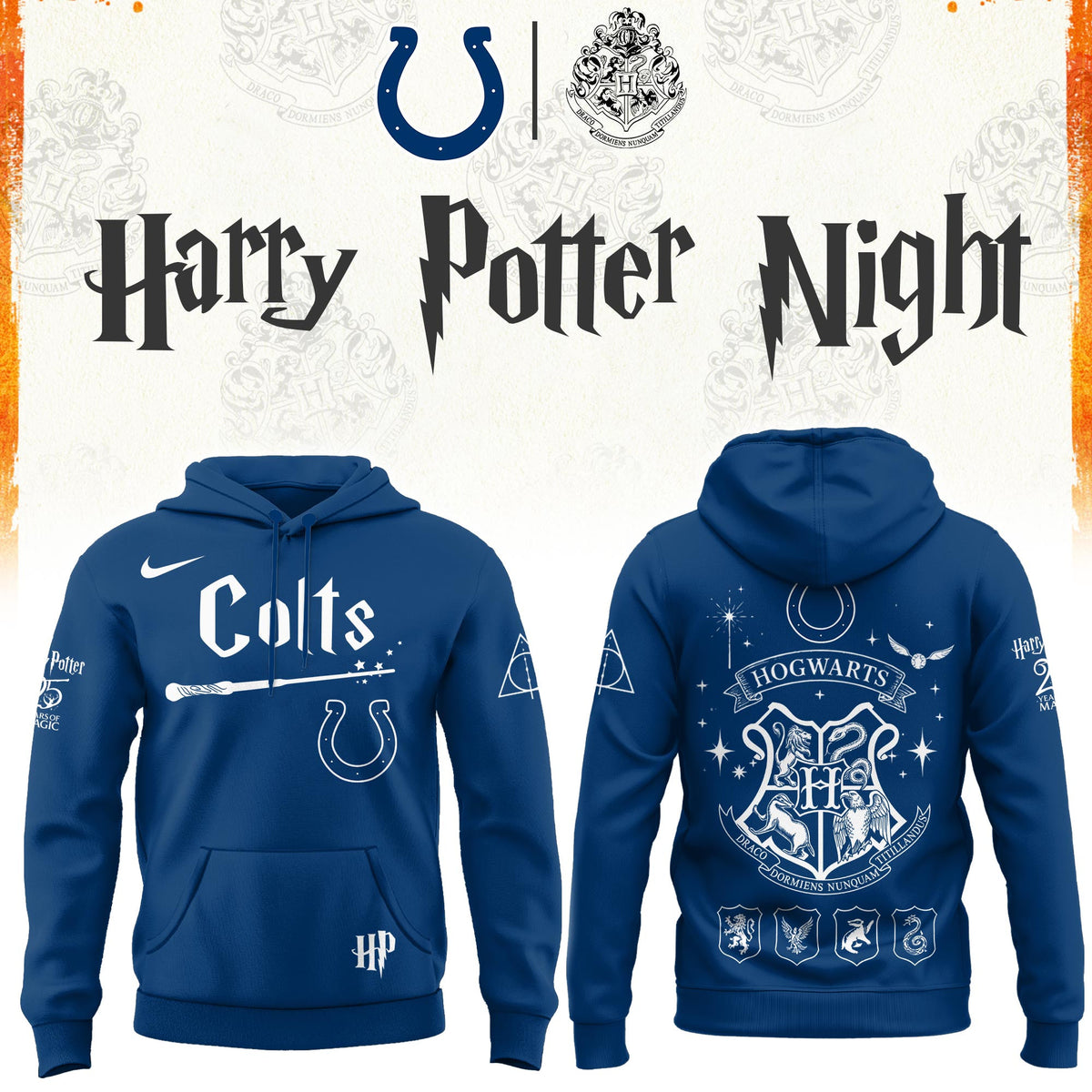 Indianapolis Colts x Harry Potter Night Hoodie 2026 Colts Apparel Fan Gear - Foxy23shop