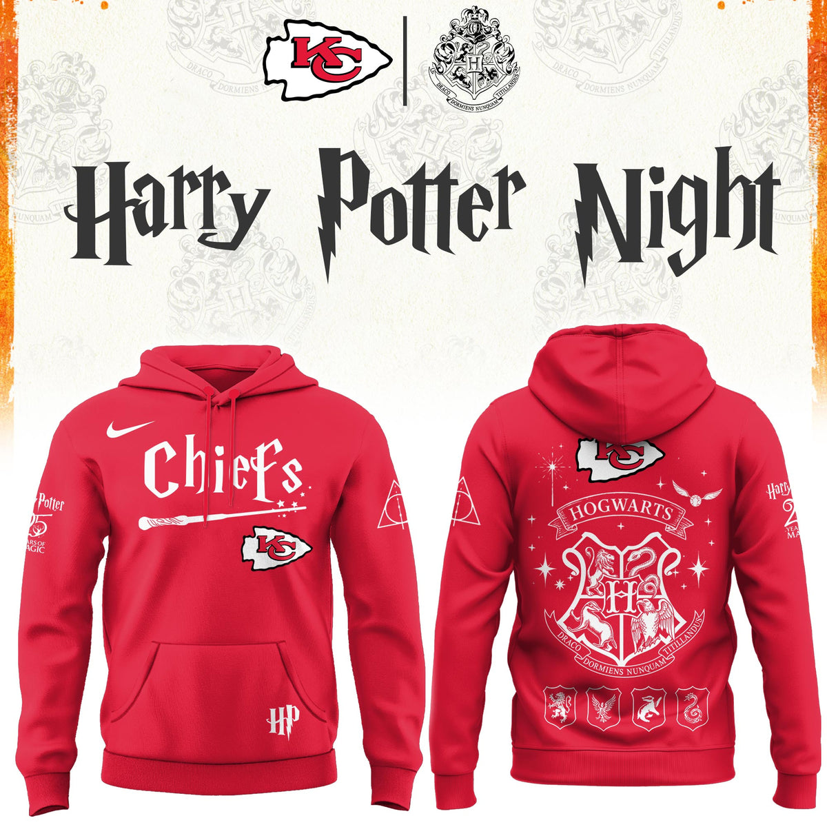Kansas City Chiefs Merch x Harry Potter Night Hoodie Best Gifts For Chiefs Kingdom - Foxy23shop
