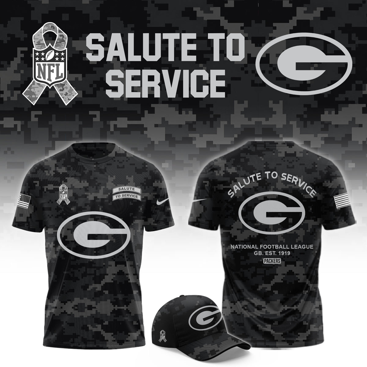 Green Bay Packers Merch Salute To Service Shirt Unique Gifts For Packers Fans - Foxy23shop